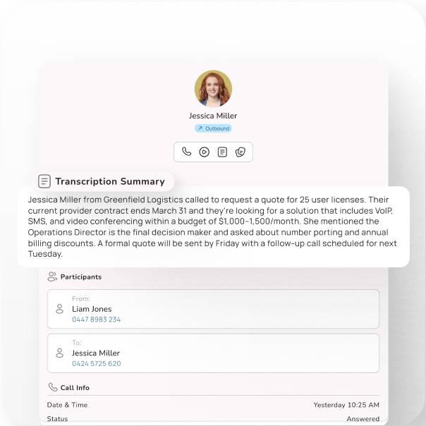 Stack of app call views showing AI-powered call handling