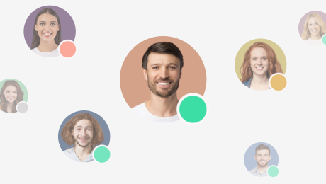 Team avatars connected on one platform